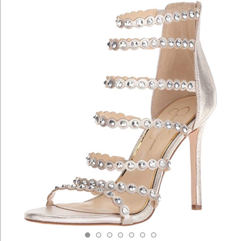 NIB Jessica Simpson Gold Sandal Heel